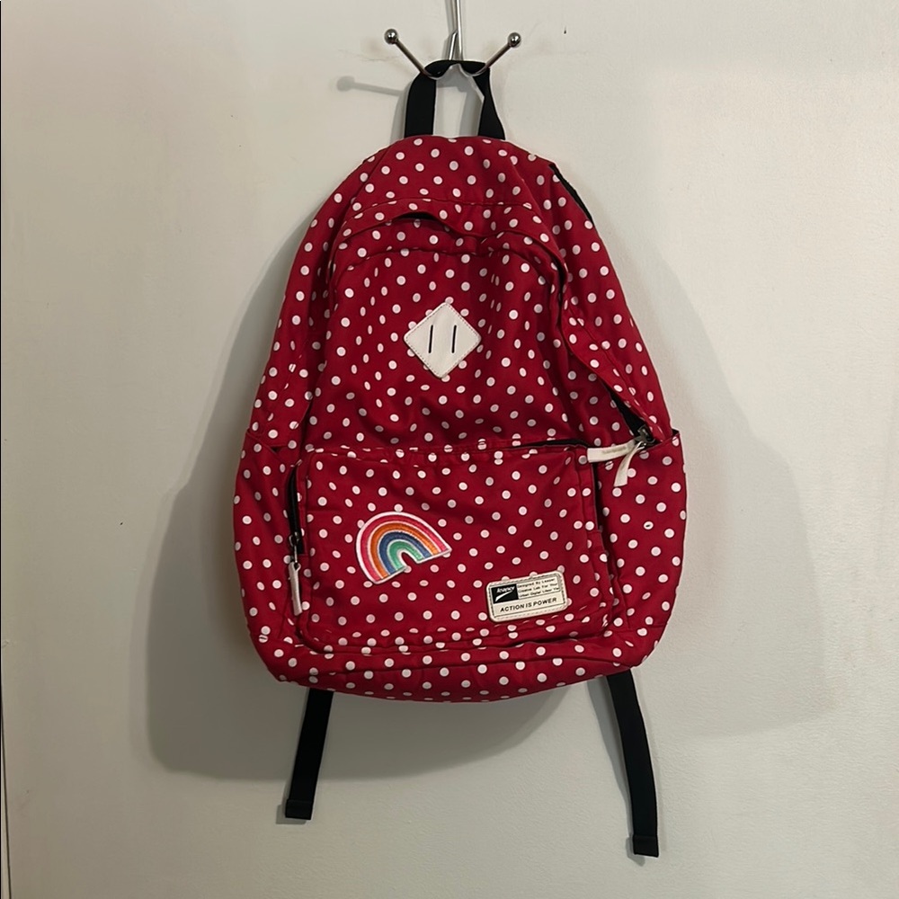Playful Red and White Polka Dot Bag with Decorative Elements